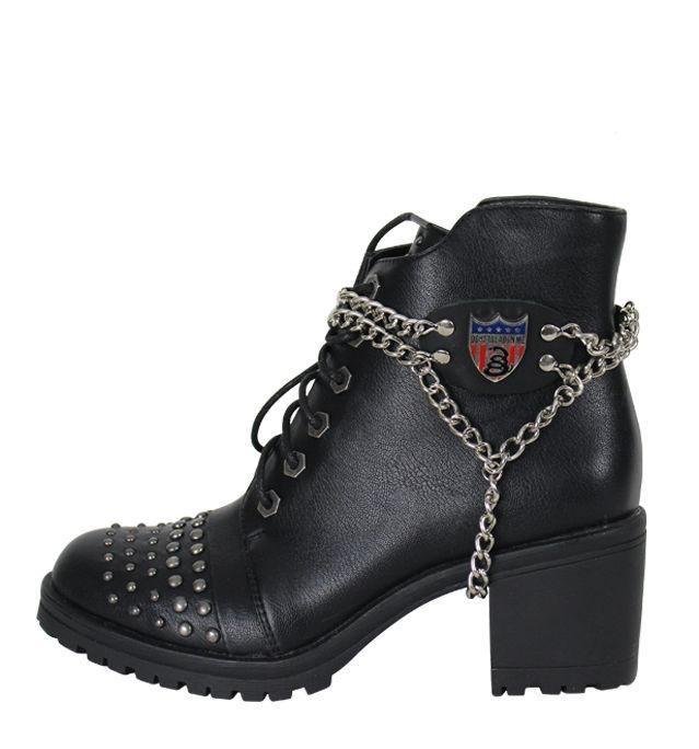 Pair of Women's Biker Boot Chains - Don't Tread On Me - BCN104-DL