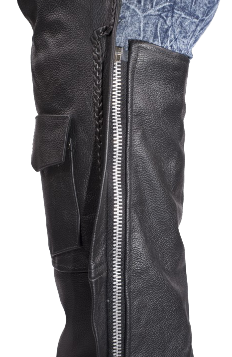 Leather Assless Chaps - Braid Design - Men or Women - Premium - C326-RC-01-DL