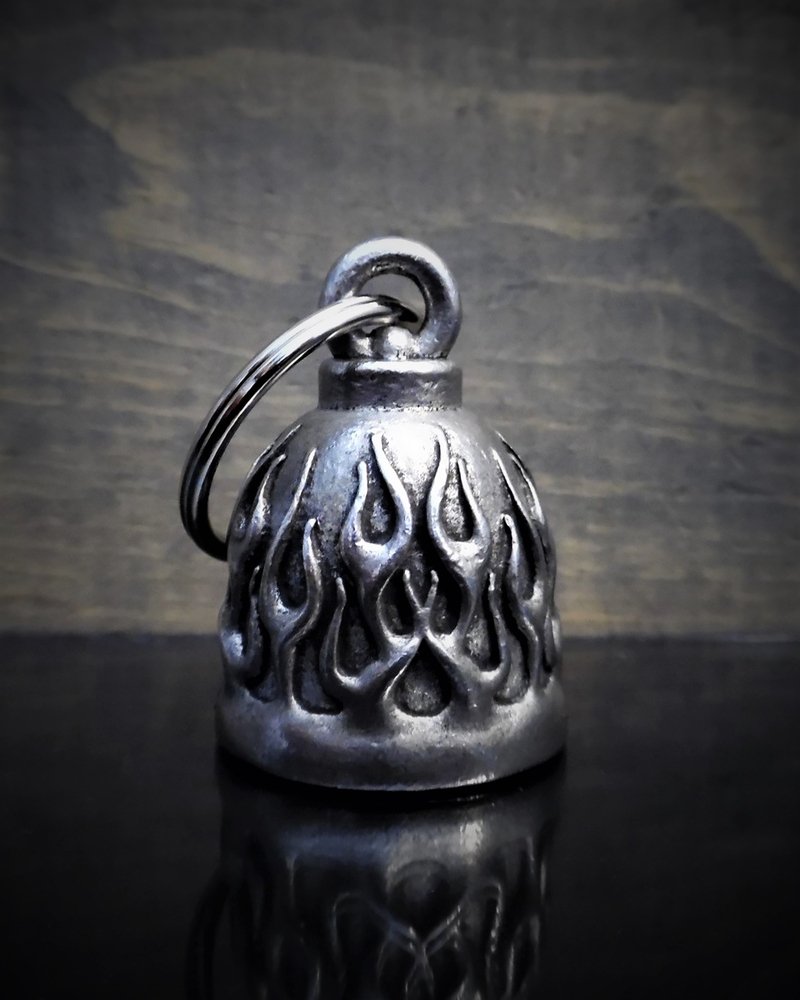 Flame - Pewter - Motorcycle Gremlin Bell - Made In USA - SKU BB22-DS