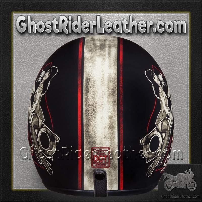 DOT Motorcycle Helmet - Built For Speed - Open Face - DC6-BFS-DH