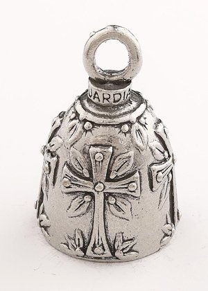 Holy Cross - Pewter - Motorcycle Guardian Bell® - Made In USA - SKU GB-HOLY-CROSS-DS