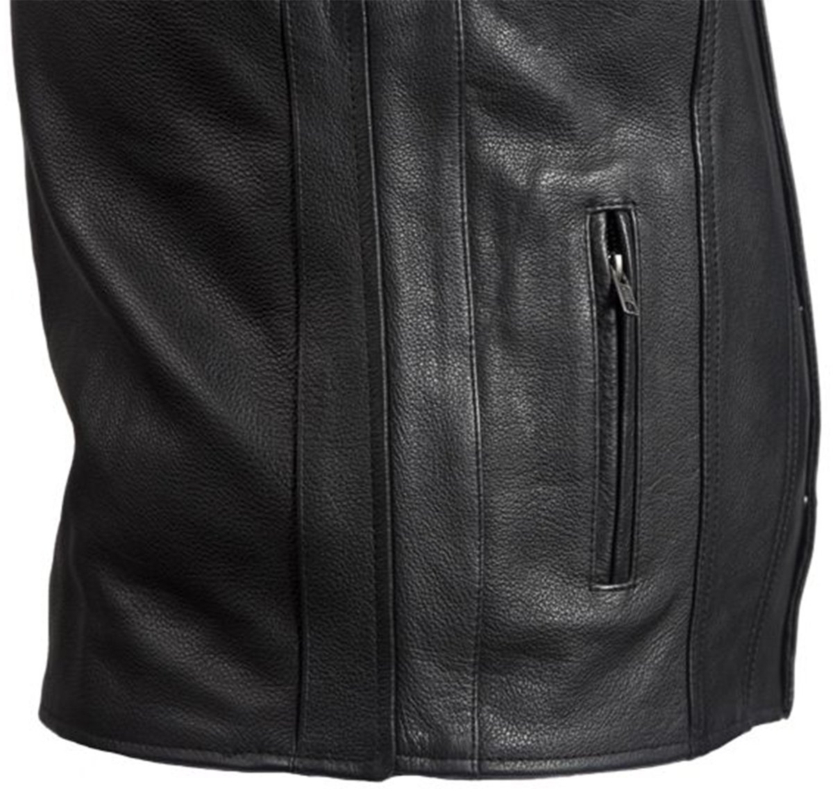 A Men's Classic Motorcycle Club Vest - Leather - Concealed Carry Pockets - MV8014-DL