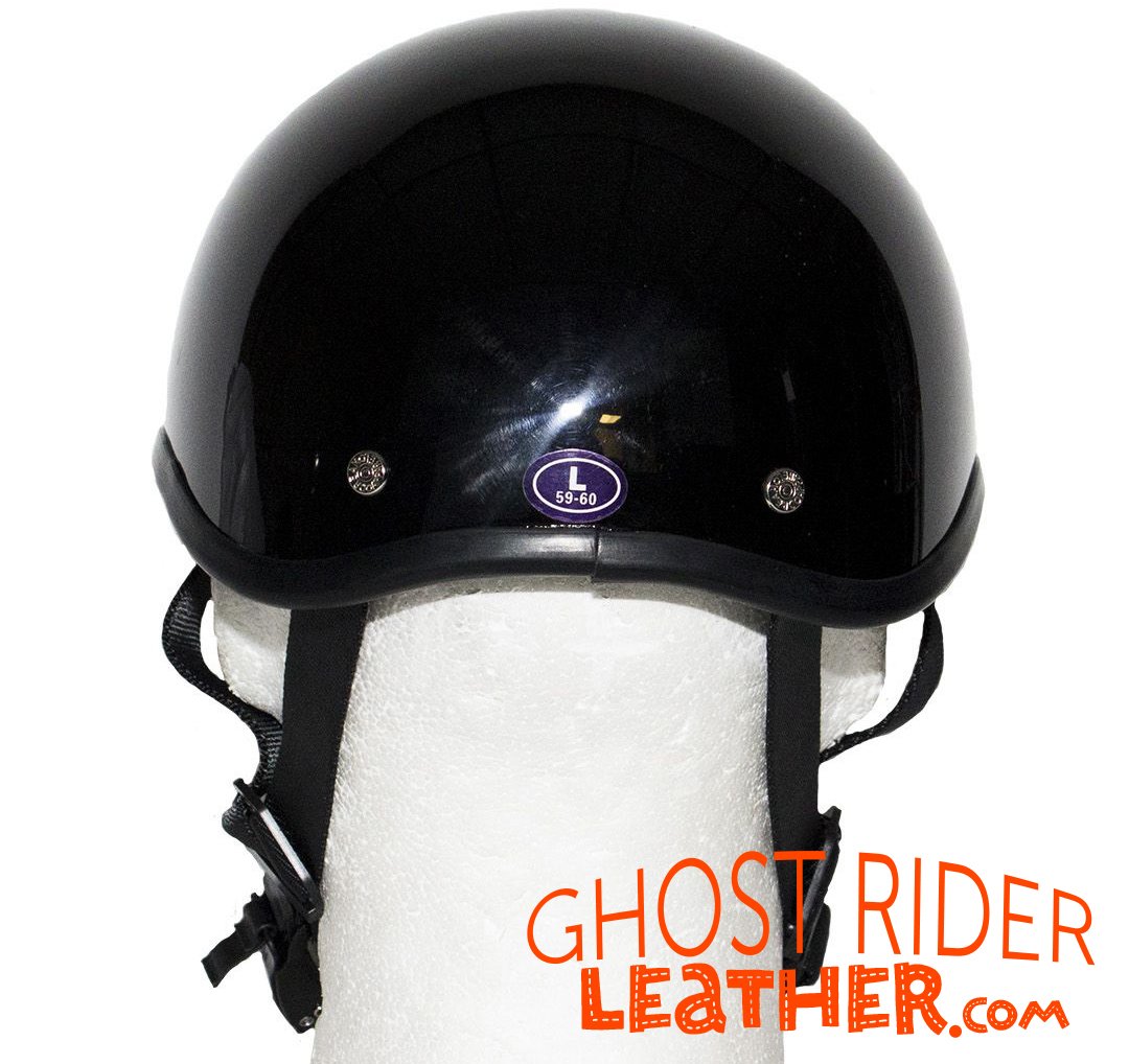 Novelty Motorcycle Helmet - Flat or Gloss Black - Classic Shorty - CLASSIC-NOV-HI Size Chart