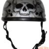 Novelty Motorcycle Helmet - Silver Skulls - Silver Flames - H401-D4-SILVER-DL Novelty Motorcycle Helmet - Silver Skulls - Silver Flames - H401-D4-SILVER-DL