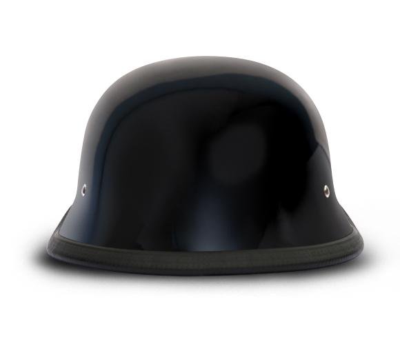 Novelty Motorcycle Helmet - High Gloss Black - Big German - 1005A-DH