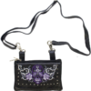 Leather Belt Bag - Purple - Sugar Skull Roses - Handbag - BAG35-EBL14-PURP-DL