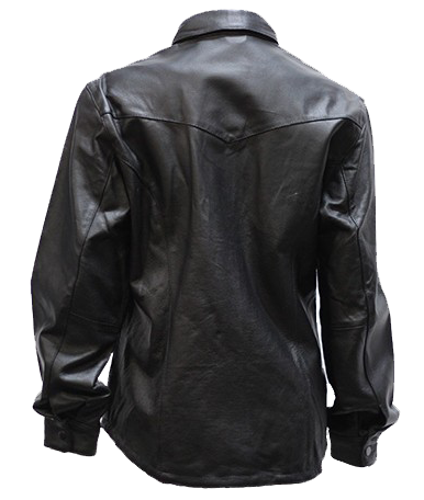 Leather Shirt - Women's - Black - Snap Closure - LJ276-BLK-09-DL