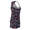 Motorcycle Flames - Red White on Black - Women's Cut & Sew Racerback Dress (AOP)