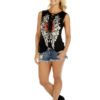 Women's Sleeveless Tank Shirt - Rock Star Gothic Graphic - Sleeveless - 7570BLK-DS