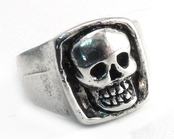 Giant Skull Ring - Antique Silver Plated - Biker Jewelry - Biker Ring - R17-DS