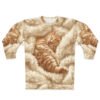 Ginger Kitten on Fleece Blanket - Shades of Ginger and Cream - Unisex Sweatshirt (AOP)
