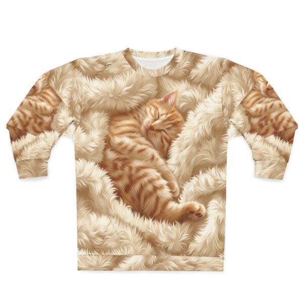 Ginger Kitten on Fleece Blanket - Shades of Ginger and Cream - Unisex Sweatshirt (AOP)