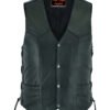 Leather Motorcycle Vest - Men's - Side Laces - Up To 66 - DS106-DS