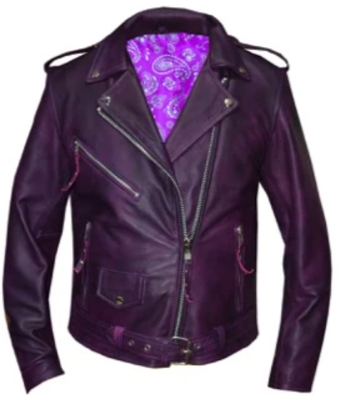 Leather Motorcycle Jacket - Women's - Purple Lambskin Leather - 6832-17-UN