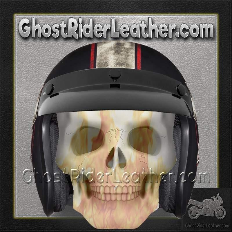 DOT Motorcycle Helmet - Built For Speed - Open Face - DC6-BFS-DH