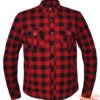 Flannel Motorcycle Shirt - Men's - Red and Black - Armor - Up To Size 8XL - TW136-07-UN