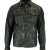 Leather Shirt - Men's - Distressed Brown - Up To 3XL - Concealed Carry Pockets - MJ777-12L-NEW-DL
