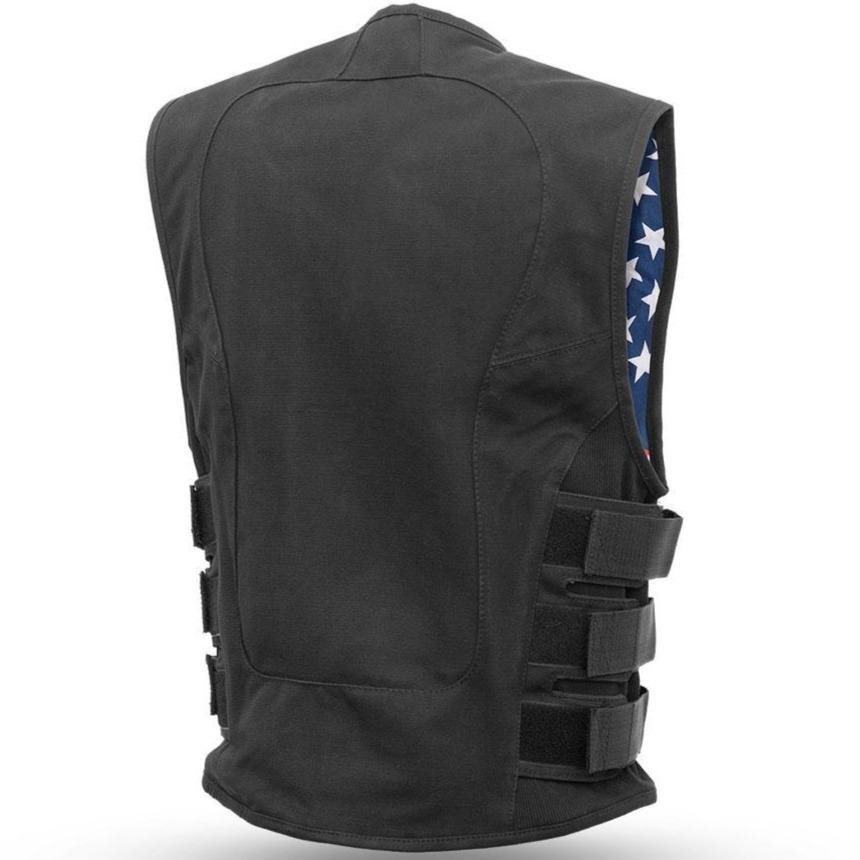 Commando - Men's Swat Style Canvas Vest With USA Flag Liner - SKU GRL-FIM657CNVS-FM