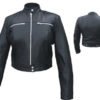Ladies Racer Biker Leather Motorcycle Riding Jacket - SKU AL2181-AL