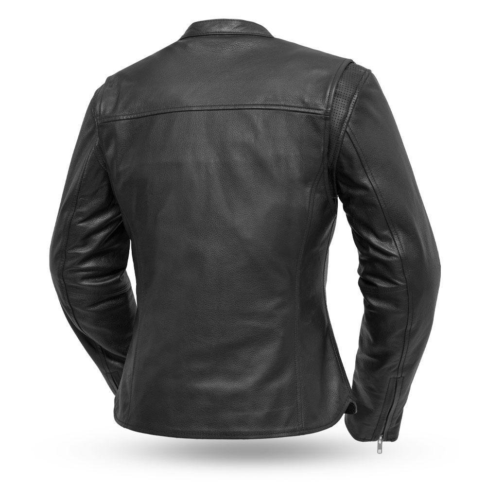 Roxy - Lightweight Cafe Racer Style Leather Jacket For Women - SKU FIL116CSLZ-FM
