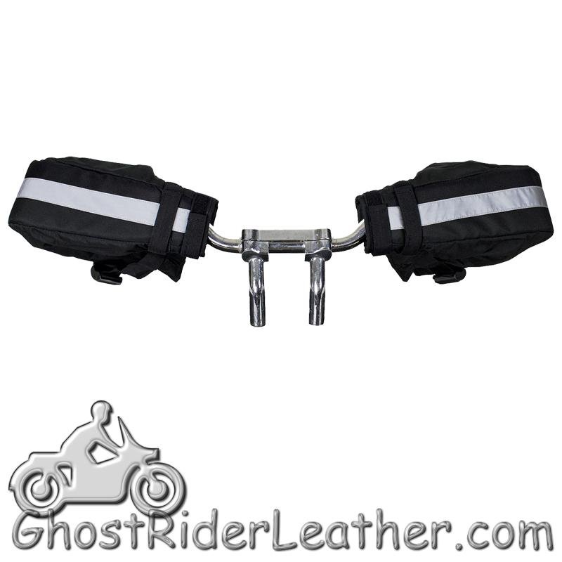 Black Polyester Motorcycle Handlebar Mitts - GRL-HW650-DL