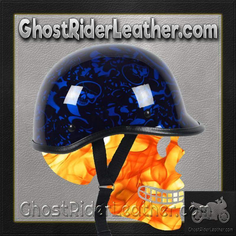 Novelty Motorcycle Helmet - Skull Boneyard Colors - Jockey Polo - BY-POLO-NOV-HI