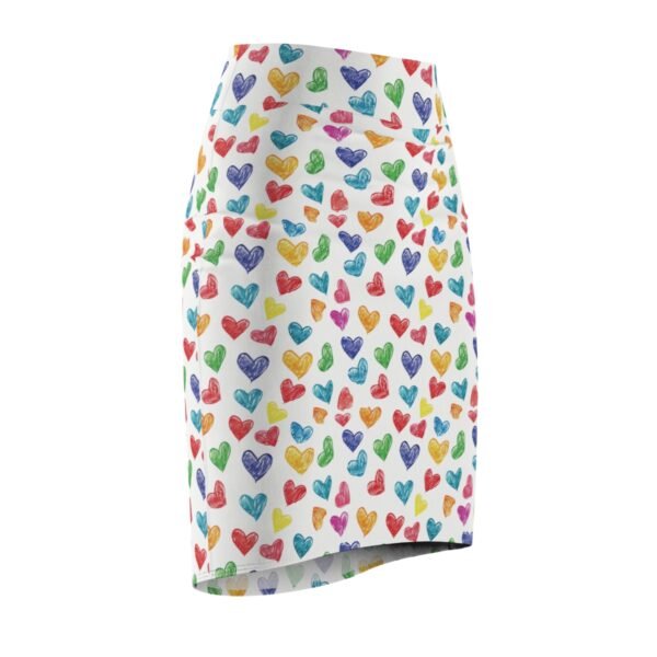 Doodle Hearts - Red Pink White - Women's Pencil Skirt (AOP)