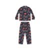 Motorcycles and Flames - Red White on Black - Women's Satin Pajamas (AOP)
