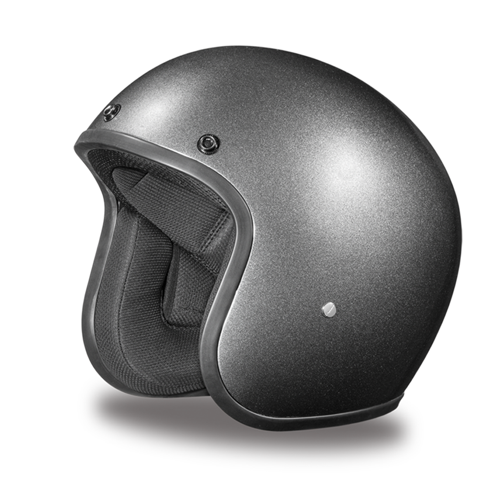 DOT Motorcycle Helmet - Gun Metal Metallic - Open Face - 3/4 - DC1-GM-DH