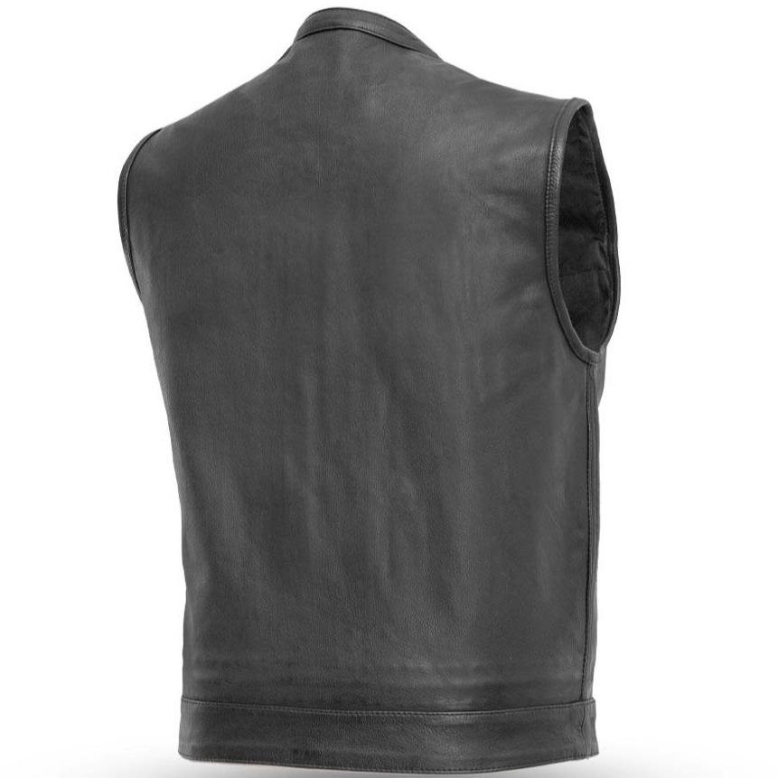 Leather Motorcycle Vest - Men's - Sharp Shooter - Up To 8X - FIM689NOC-FM