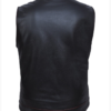 Leather Motorcycle Vest - Men's -  Black and Red Flannel Liner - 6664-01-UN