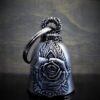 Mandala Skull Rose Diamond - Pewter - Motorcycle Gremlin Bell - Made In USA - SKU BB99-DS