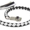 3 Inch Fat Get Back Whip in Black and White Leather - 42 Inches Long - GBW7-11-T2-DL
