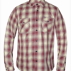 Flannel Motorcycle Shirt - Men's - Up To Size 5XL - Red White Plaid - TW209-00-UN