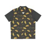 Neon Taco Doodles - Red Green Yellow on Black - Men's Hawaiian Shirt (AOP)