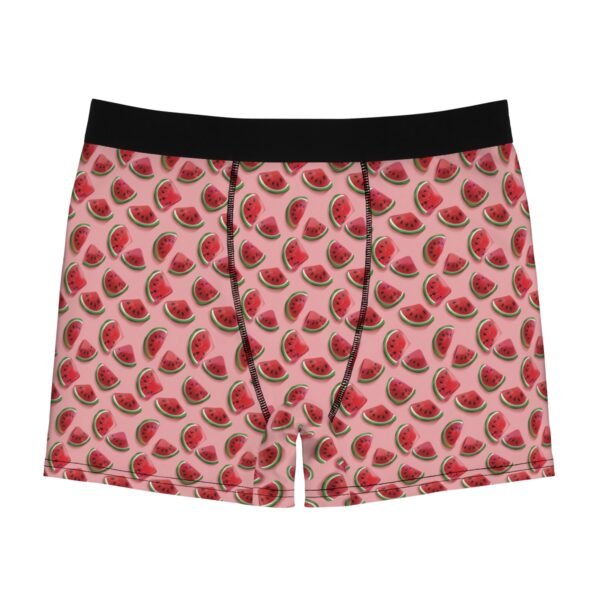 Watermelon Candy Slices - Red Green on Pink - Men's Boxer Briefs