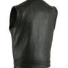 Leather Motorcycle Vest - Men's - Hidden Zipper - Up To 12XL - Big and Tall - DS181A-DS