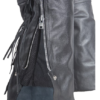 Mens Ladies Unisex Leather Chaps with Braid and Fringe - SKU C337-04-DL