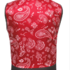 Leather Motorcycle Vest - Men's - Up To 8XL - Red Paisley Liner - 6665-01-UN