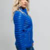 Vegan Leather Puffer Jacket - Women's - Blue - Skylar - WBL-1010VGL-FM