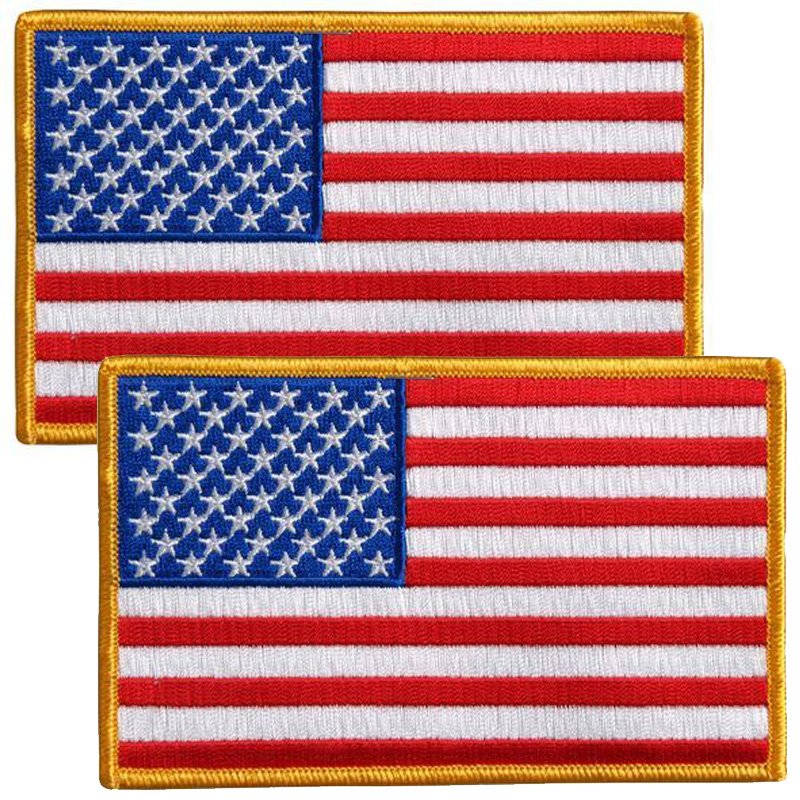 TWO American Flag Patches - Small - SKU PPA1221-X2-HI