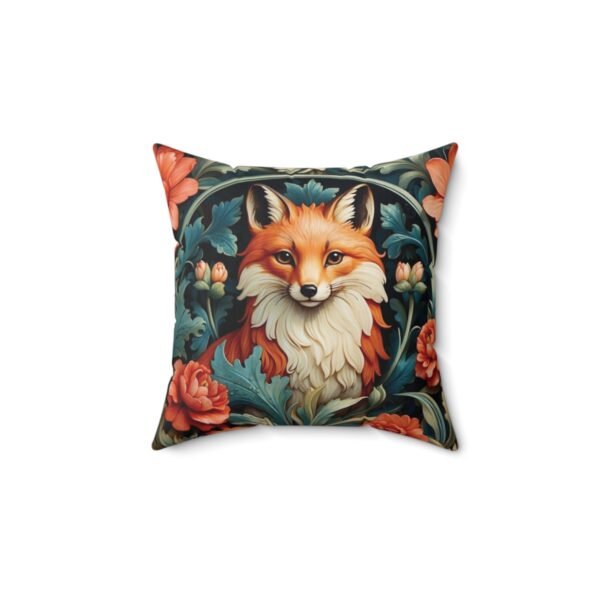 Fox and Flowers - Vintage Garden - Retro - Faux Suede Square Pillow