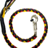 Get Back Whip - Black Yellow and Red Leather - 42" Long - Motorcycle Accessories - GBW19-11-DL