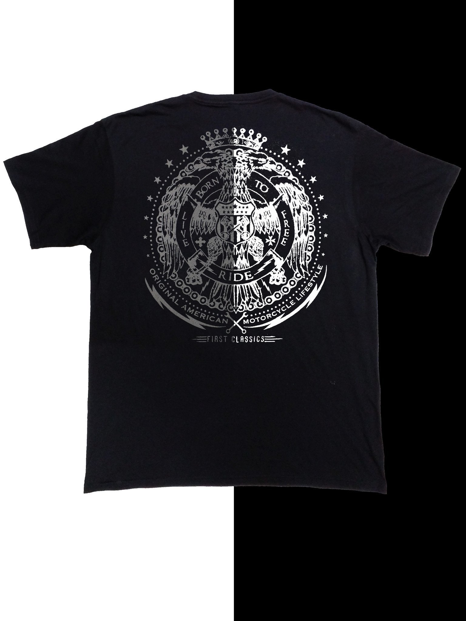 Born To Ride Reflective T-Shirt - Biker Tee - FIMTR002-FM