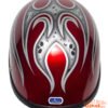 Novelty Motorcycle Helmet - Silver Skulls - Burgundy Flames - H401-D4-BURG-1-DL Novelty Motorcycle Helmet - Silver Skulls - Burgundy Flames - H401-D4-BURG-1-DL