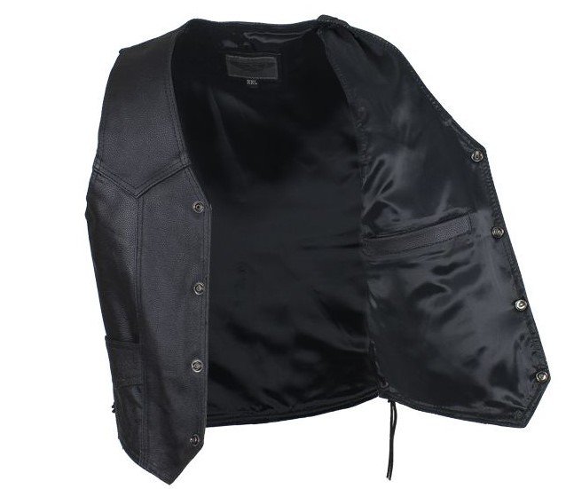 Leather Motorcycle Vest - Kid's - Children's - Side Laces - KD392-DL