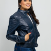 Leather Jacket - Women's - Many Colors - Favorite - WBL1025-WB