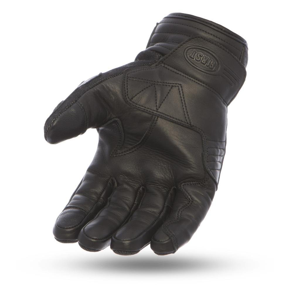 Denim and Leather Combo Motorcycle Gloves - Men's - Black - Hutch - FI202-FM