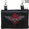 Leather Belt Bag - Red - Gun Pocket - Tribal Heart Design - Handbag - BAG36-EBL1-RED-DL
