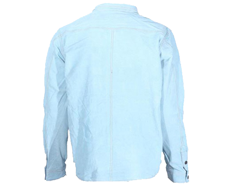 Leather Shirt -Men's - Blue - Snap Closure - Men's - Up To Size 5XL - MJ777-15-DL